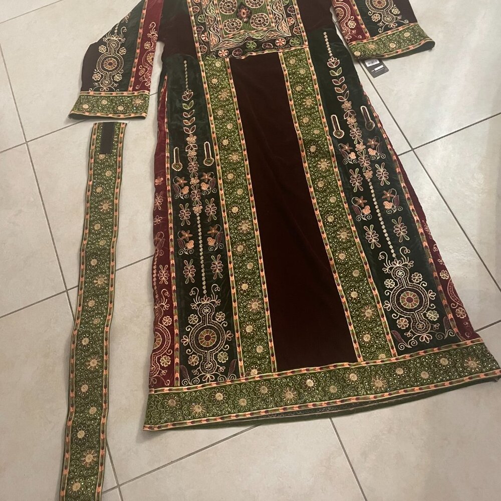 NWT Palestinian )Fire and Heaven) Janna and Naar Thobe Kaftan sz  XL - Picture 4 of 7